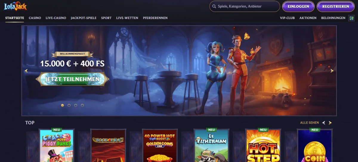 LolaJack homepage bestes giropay casino